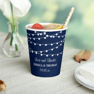 Gobelets En Papier La Collection Mariage Bleu Marine Lights