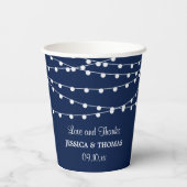 Gobelets En Papier La Collection Mariage Bleu Marine Lights (Verso)