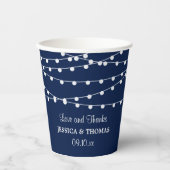 Gobelets En Papier La Collection Mariage Bleu Marine Lights (Recto)