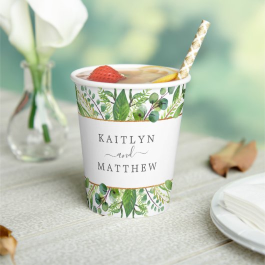 Gobelets En Papier La Collection Mariage Verdure & Or (Insitu)