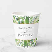 Gobelets En Papier La Collection Mariage Verdure & Or (Verso)