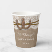 Gobelets En Papier La collection Rustic Horseshoe Mariage (Verso)