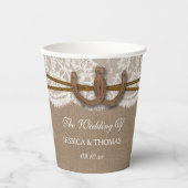 Gobelets En Papier La collection Rustic Horseshoe Mariage (Recto)