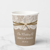Gobelets En Papier La collection rustique de mariage Starfish Beach (Verso)