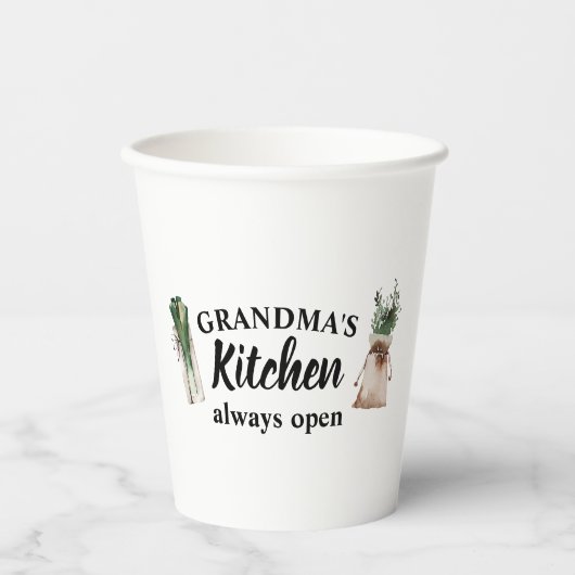 Gobelets En Papier La cuisine moderne de grand-mère est toujours ouve (Recto)