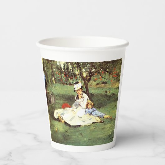 Gobelets En Papier La famille Monet dans son jardin Edouard Manet (Verso)