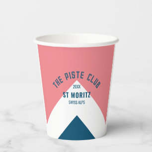 Gobelets En Papier La fête de ski d'hiver personnalisée Piste Club Ro