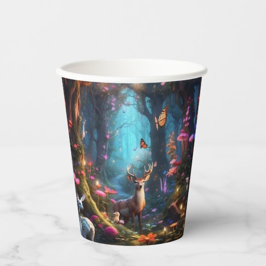 Gobelets En Papier La forêt enchantée est une oasis mystique (Recto)