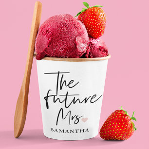 Gobelets En Papier La future Mme et Votre Nom   Cadeau de beauté mode
