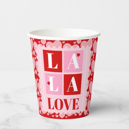 Gobelets En Papier La La Love Saint-Valentin (Recto)