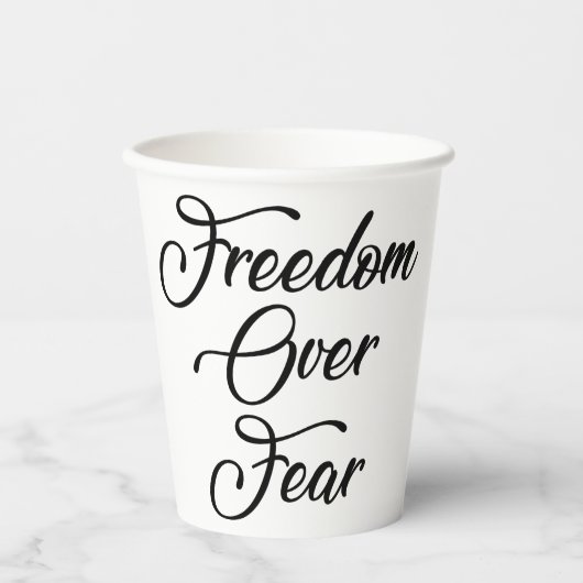 Gobelets En Papier La liberté face à la peur (Recto)