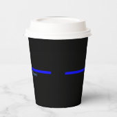 Gobelets En Papier La Ligne Bleue Mince Symbolique Personnalise Cela (Gauche)