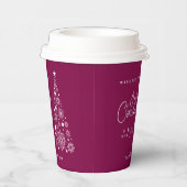 Gobelets En Papier La magenta de Noël festive (Droite)