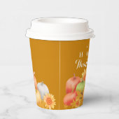 Gobelets En Papier La moutarde de Thanksgiving d'automne (Droite)