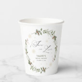 Gobelets En Papier La neige en amour Fête des mariées d'hiver (Verso)