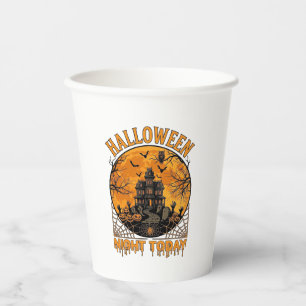 Gobelets En Papier La nuit d'Halloween aujourd'hui Manoir hanté Citro