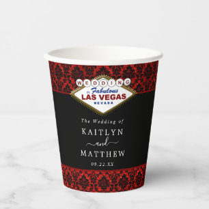 Gobelets En Papier La Parties scintillant Damask Las Vegas Mariage Co