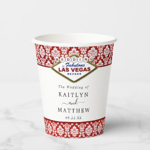 Gobelets En Papier La Parties scintillant Damask Las Vegas Mariage Co
