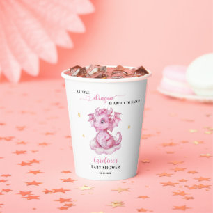 Gobelets En Papier La petite dragonne arrive Bébé Shower