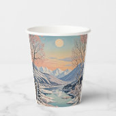 Gobelets En Papier La tranquillité d'hiver (Verso)