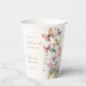 Gobelets En Papier La vie des papillons sous la douche à nage fleurie (Verso)