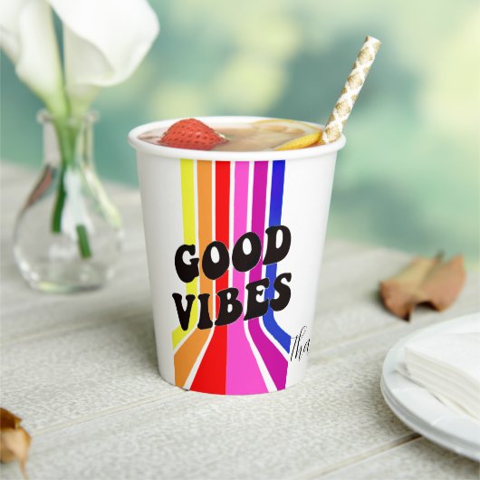 Gobelets En Papier La vie est bonne. Good Vibes (Insitu)