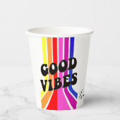 Gobelets En Papier La vie est bonne. Good Vibes (Recto)