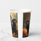 Gobelets En Papier Labrador Chiot Automne Citrouille de plaisir (Gauche)