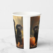 Gobelets En Papier Labrador Chiot Automne Citrouille de plaisir (Droite)