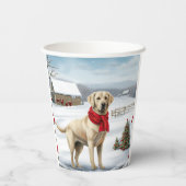Gobelets En Papier Labrador Retriever Dog in Snow Christmas (Verso)