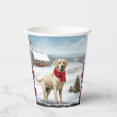 Gobelets En Papier Labrador Retriever Dog in Snow Christmas (Recto)