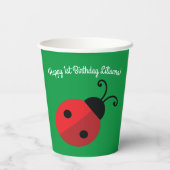 Gobelets En Papier Lady Bug Cute Kids 1ère fête d'anniversaire (Verso)