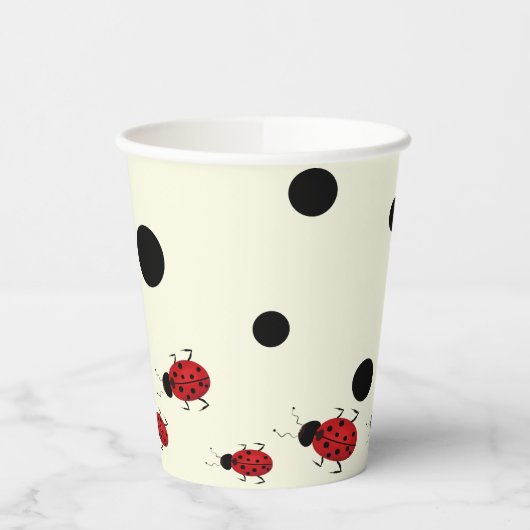 Gobelets En Papier Lady Bug Thème Anniversaire Baby shower-Jour (Gauche)