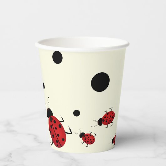 Gobelets En Papier Lady Bug Thème Anniversaire Baby shower-Jour (Recto)