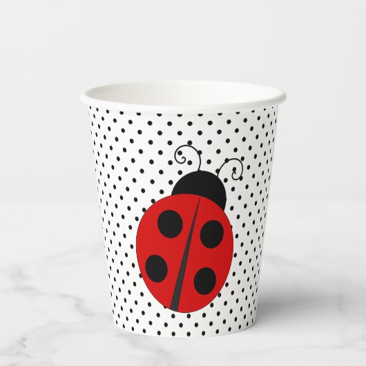 Gobelets En Papier Ladybug sur tasses de papier design Pois (Verso)