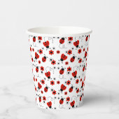 Gobelets En Papier Ladybugs Floral Rouge (Gauche)