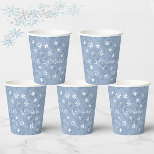 Gobelets En Papier Laisser Enneiger Fun Flakes Blue Winter Holiday