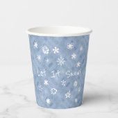 Gobelets En Papier Laisser Enneiger Fun Flakes Blue Winter Holiday (Verso)