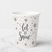 Gobelets En Papier Laisser neiger Noël Calligraphie | Coupe du papier (Recto)