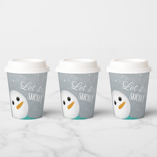 Gobelets En Papier Laisser neiger Snowman (Multi)