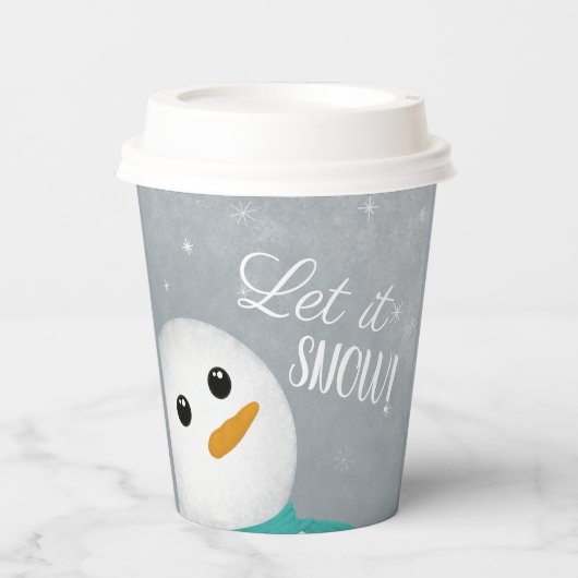 Gobelets En Papier Laisser neiger Snowman (Recto)