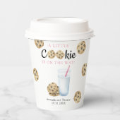 Gobelets En Papier Lait et biscuits Baby shower fille (Recto)