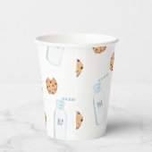 Gobelets En Papier Lait et cookies Anniversaire bleu (Droite)