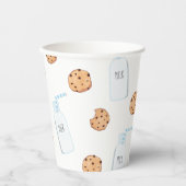 Gobelets En Papier Lait et cookies Anniversaire bleu (Recto)