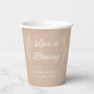 Gobelets En Papier L'amour brasse Kraft Papier Café tasse