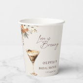 Gobelets En Papier L'amour brasse la Fête des mariées Espresso Martin (Verso)