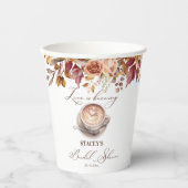 Gobelets En Papier L'amour brasse le café tombent la douche nuptiale (Recto)