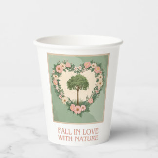 Gobelets En Papier L'amour du coeur de la nature