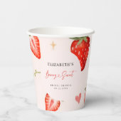 Gobelets En Papier L'amour est d'une douceur de fraise Thème de la do (Verso)