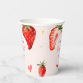 Gobelets En Papier L'amour est d'une douceur de fraise Thème de la do (Droite)